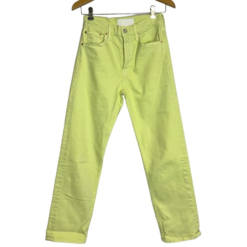 Mother Superior Straight Leg Women's Jeans Neon Green - Size 25